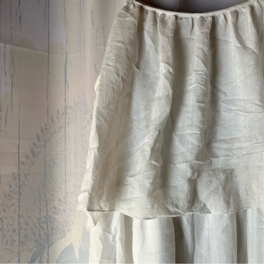 J Gee White and Navy Blue Embroidered Midi Spaghetti Strap Dress - Picture 6 of 13